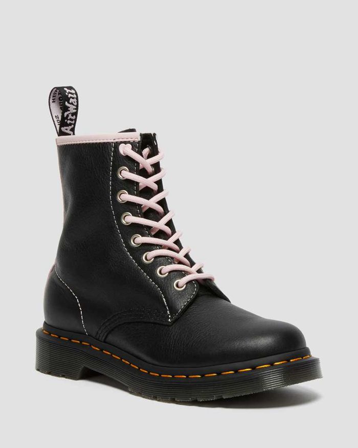 Dr Martens Vintersko Dame Svart 1460 Contrast Læder Lace Up 0364VTXJR